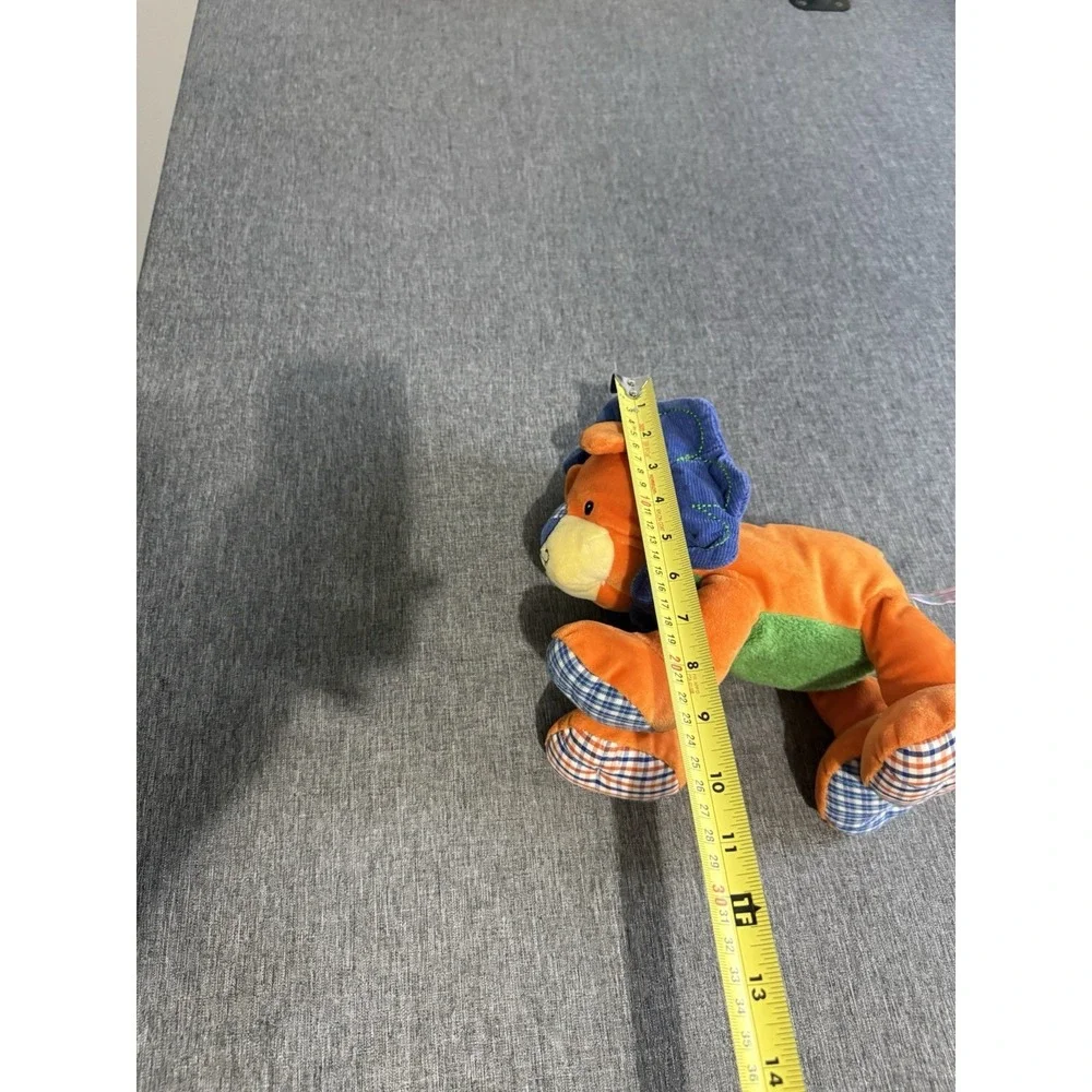 Baby Levi Lion Mary Meyer Plush Orange Plaid Feet Ears Nose Corduroy Mane 8
